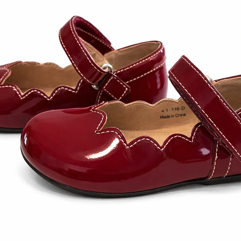 See‎ Kai Run Burgundy Patent Leather Mary Jane Shoes Girls Size 11